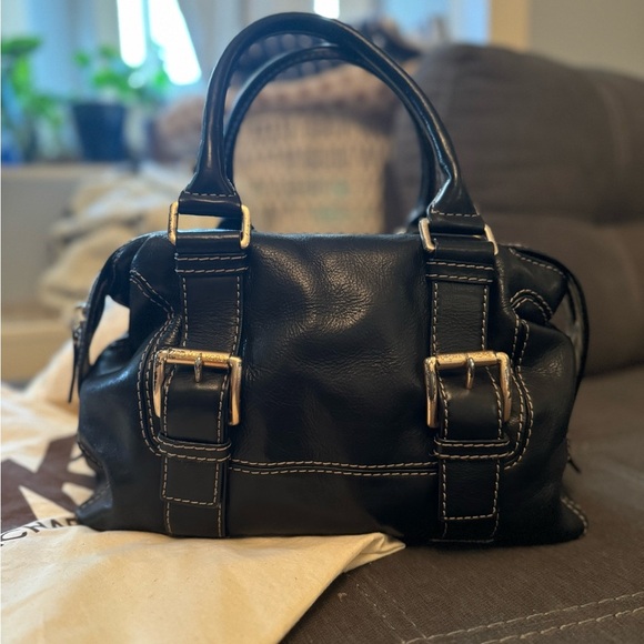 Michael Kors Hamilton Black Leather Shoulder Bag Dust Bag Included - Picture 10 of 16